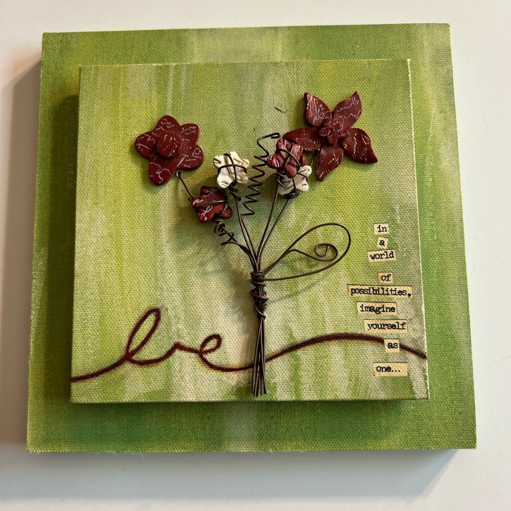 DEMDACO THE DONNA DOWNEY COLLECTION (2010) 3D INSPIRATIONAL WALL PLAQUE GREEN